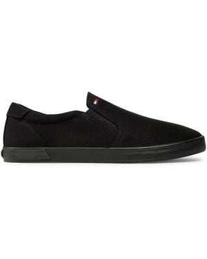 Tommy Hilfiger Sneakers Aus Stoff Iconic Slip On Fm0Fm00597 - Schwarz