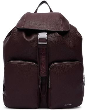 Calvin Klein Rucksack Weebbing Strap Flap Backpack Lv04F3645G - Lila