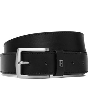 Tommy Hilfiger Gürtel Denton Square Buckle Leather Belt Am0Am14188 - Schwarz