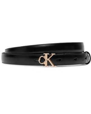 Calvin Klein Gürtel Round Ck Buckle Smooth 15Mm Lv04F7085G - Schwarz
