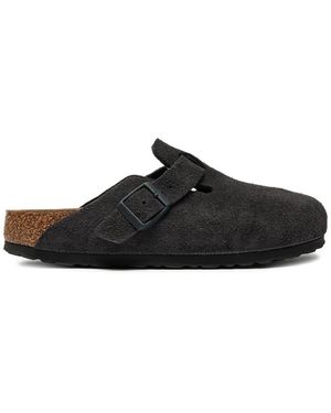Birkenstock Pantoletten Boston Zamsz 1028552 - Schwarz