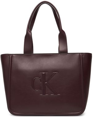 Calvin Klein Handtasche Bold Ck Medium Tote Lv04F3218G - Rot
