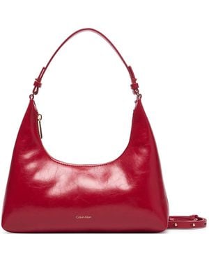 Calvin Klein Handtasche Foil Logo Glossy Conv Shoulder B Lv04F3737G - Rot