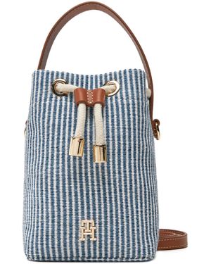 Tommy Hilfiger Handtasche Th Premium Beach Le Bucket Aw0Aw17215 - Blau