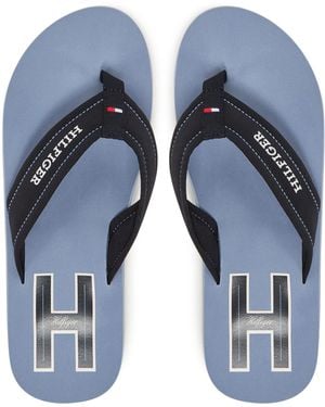 Tommy Hilfiger Zehentrenner Hilfiger H Padded Beach Sandal Fm0Fm05536 - Blau