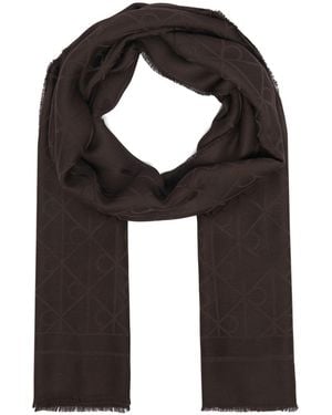 Calvin Klein Schal Emblem Aop Glossy Tonal Scarf Lv04F8096G - Schwarz