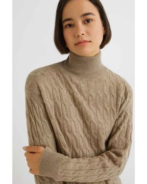 Marella Pull À Col Roulé En Cachemire Aereo - Marron
