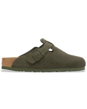 Birkenstock Sabots En Cuir Boston (Coupe Étroite) Vert