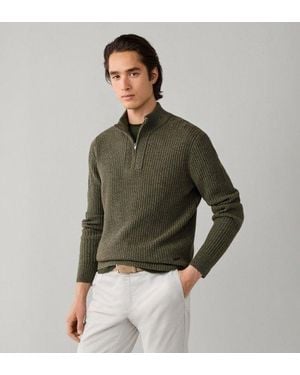 Hackett Pull Zippé Highland Stitch Hzip - Vert