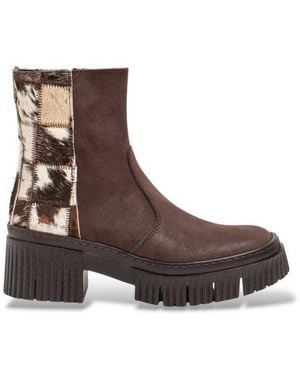 Art Bottines En Cuir 1374S Patchwork - Marron