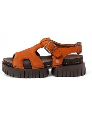 Art Sandales En Cuir 1882 Madeira Marron