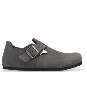 Birkenstock Chaussures En Cuir London (Coupe Étroite) Gris Foncé - Noir