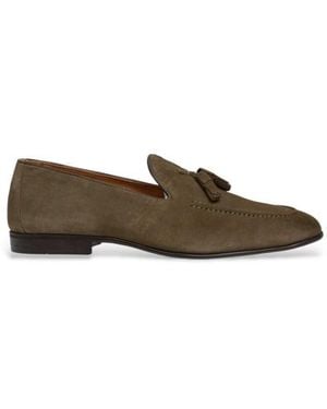 Hackett Mocassins En Cuir À Glands Regal Verdâtre - Marron