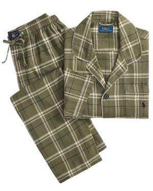 Polo Ralph Lauren Pyjama En Flanelle À Carreaux - Vert