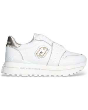 Liu Jo Baskets En Cuir À Plateforme - Blanc