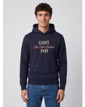 GANT Sweat À Capuche Graphique - Bleu