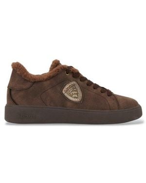 Blauer Chaussures Victory En Cuir - Marron