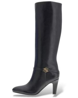 Guess Bottes En Cuir Oatie - Noir