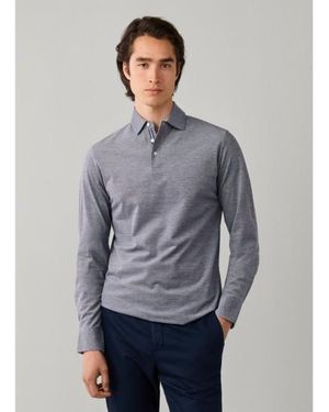 Hackett Polo Piqué Manches Longues Coupe Classique - Gris