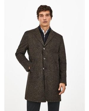 Hackett Manteau Glencheck - Noir