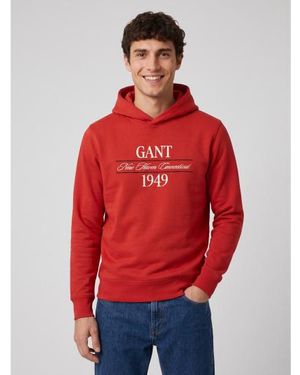 GANT Sweat À Capuche Avec Imprimé - Rouge