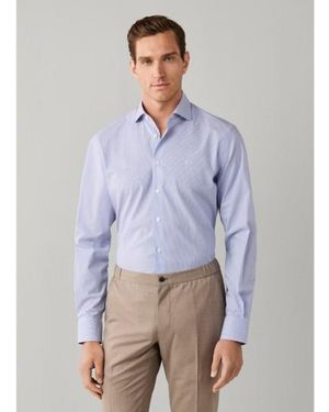 Hackett Chemise Rayures Bengale Bi-Stretch Fit Tailored Bleu