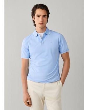 Hackett Polo Mercerisé Manches Courtes Coupe Classique Bleu