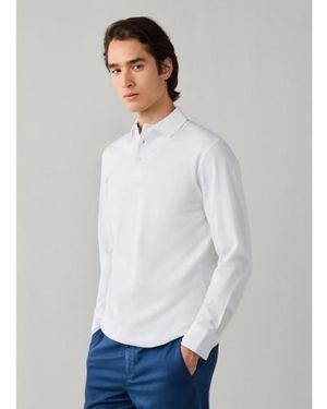 Hackett Polo Piqué Manches Longues Coupe Classique - Blanc