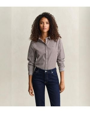 GANT Chemise En Popeline À Rayures - Bleu