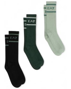 EA7 Lot De 3 Paires De Chaussettes De Sport Vertes