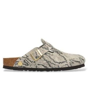 Birkenstock Sabots En Cuir Boston (Coupe Étroite) - Blanc