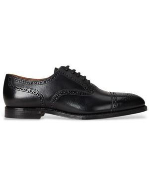 Polo Ralph Lauren Chaussures En Cuir Maestra - Noir