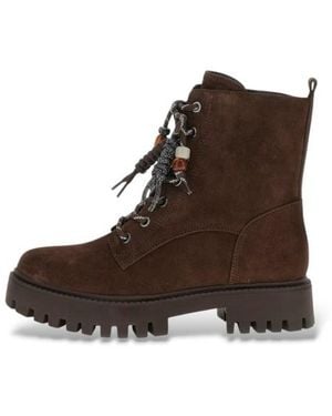 Guess Bottines En Cuir Fizzle - Marron