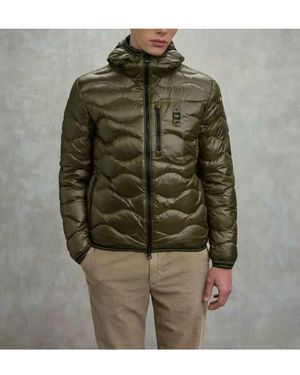 Blauer Manteau Duffle-Coat Ondulé Wave - Vert