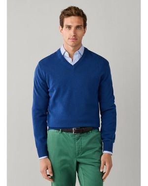 Hackett Pull En Laine Mérinos Et Cachemire, Moyen - Bleu