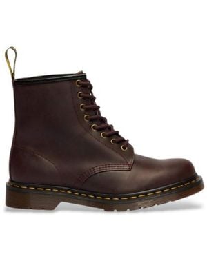 Dr. Martens 1460 Crazy Horse Bottes En Cuir Bordeaux - Marron