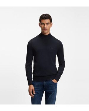 BOSS Pull À Col Roulé Bleu Marine