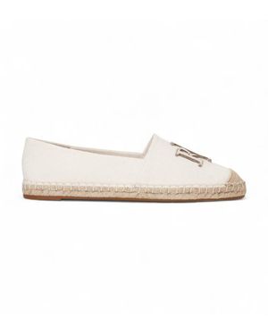 Polo Ralph Lauren Espadrilles Cameryn Iii En Cuir Et Toile Blancs
