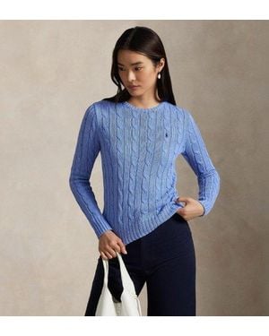 Polo Ralph Lauren Pull En Coton Torsadé - Bleu