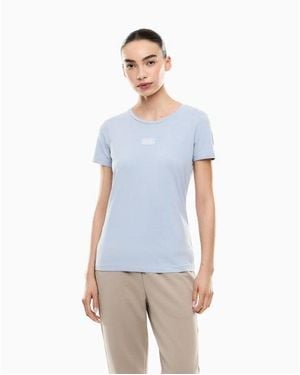 EA7 T-Shirt Logo Ajusté Bleu