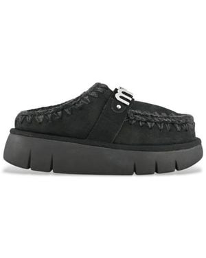 Mou Sabots Bounce En Cuir Sabot Logo Métallique Noir