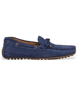 Hackett Loafers En Cuir Driver Laces - Bleu