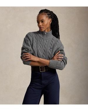 Polo Ralph Lauren Pull En Laine Et Cachemire Tricoté - Gris