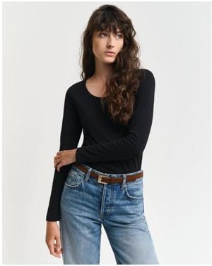GANT T-Shirt Scoop - Noir
