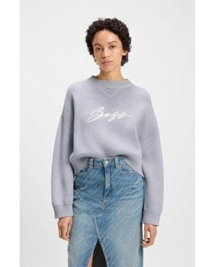 BOSS Pull Finevra Lilas - Bleu