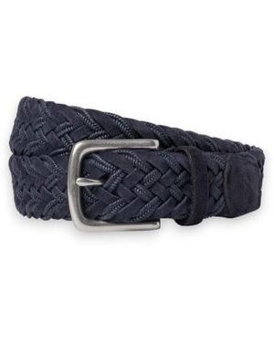 Hackett Ceinture En Cuir Plait - Bleu