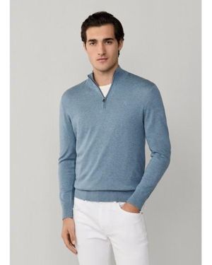 Hackett Pull À Quart De Fermeture Éclair - Bleu