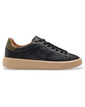 Blauer Chaussures En Cuir Buck14 Noir