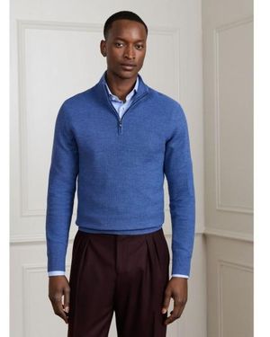 Hackett Pull À Fermeture Éclair Sr Stitch Hzip - Bleu