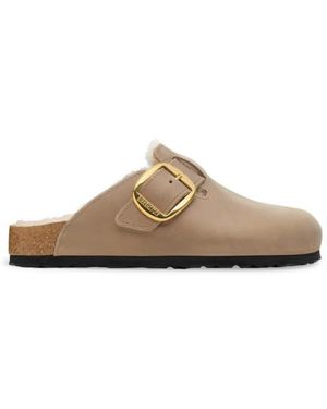 Birkenstock Sabots Boston Bb En Cuir - Marron